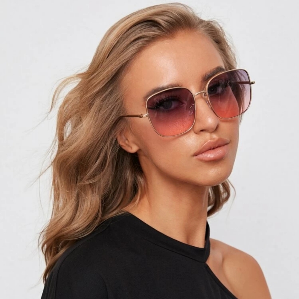 Fashion Square Metal Frame Sunglasses